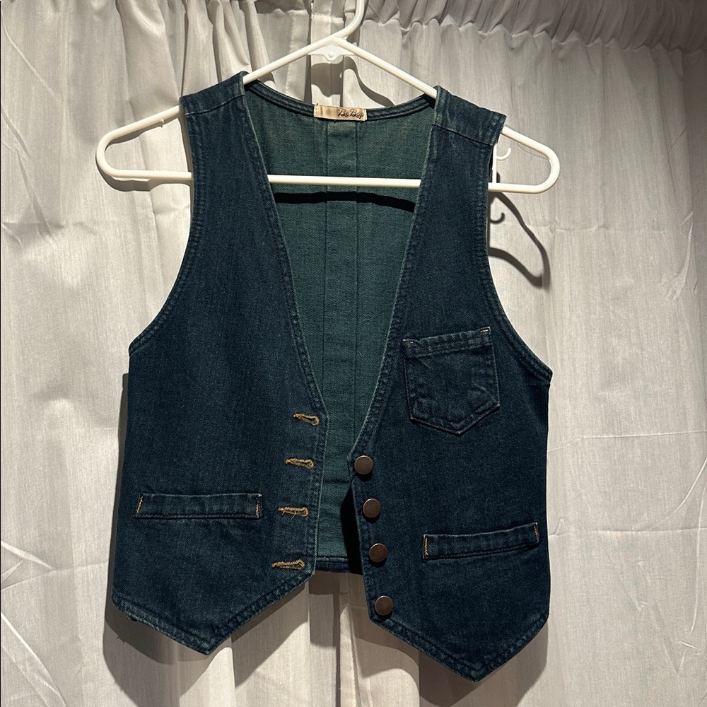 Dark Blue Denim Vest